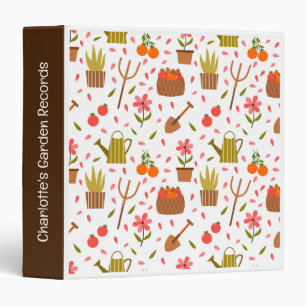 Classeur Outils de jardinage mignon et Plante Motif sans co