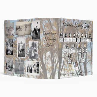 Classeur Oval Photos Family Tree Muted Golden Autumn Trees 