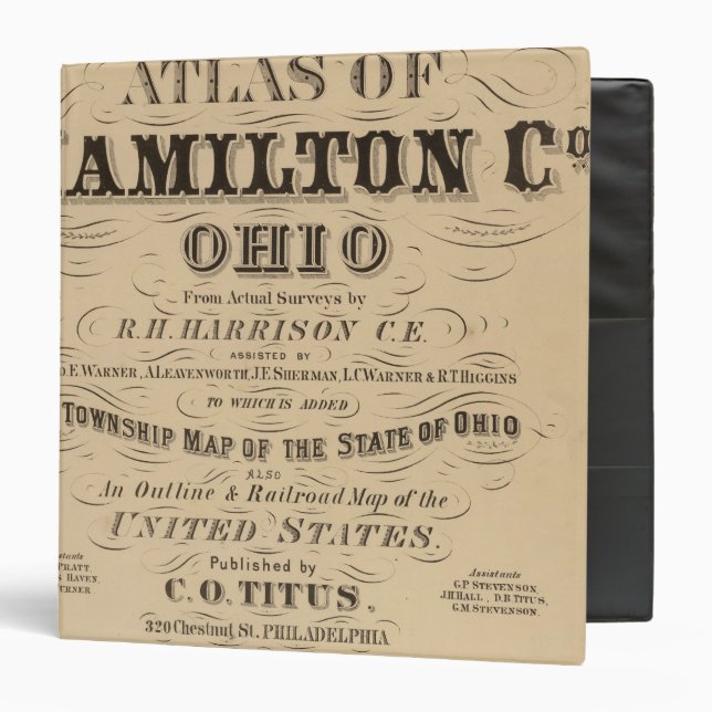 Classeur Page de titre de l'Atlas du comté de Hamilton (Devant/Intérieur)