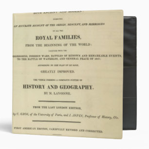 Classeur Page de titre Terminé Généalogique, Historique