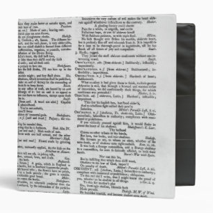 Classeur Page d'un dictionnaire