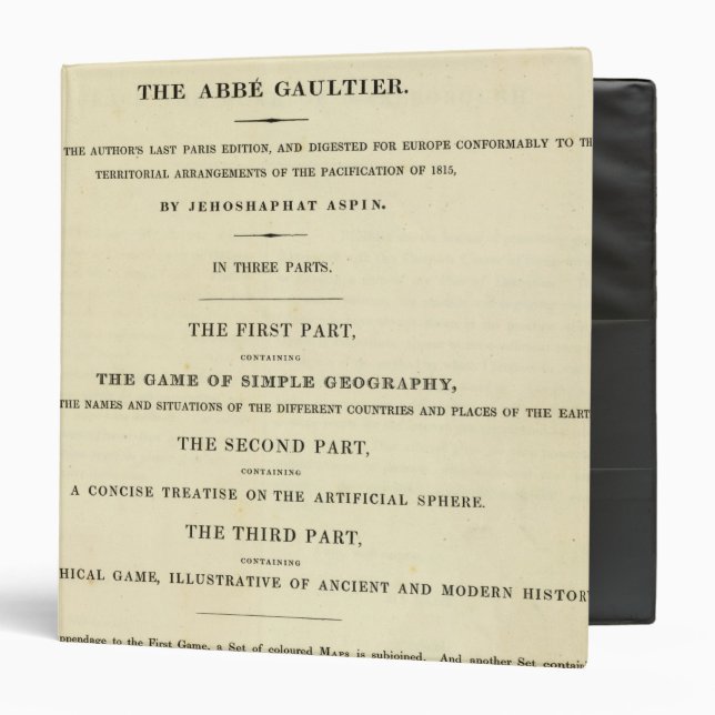 Classeur Page Titre Cours complet de géographie (Devant/Intérieur)