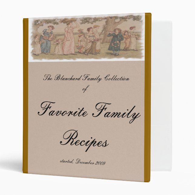 Classeur Pages de la couverture w/Matching de recette de (Devant/intérieur)