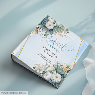Classeur Paillettes Boho Pastel Bleu Crème Floral Douzième