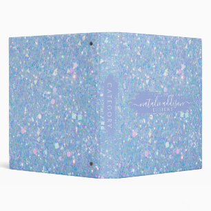 Classeur Paillettes de pervenche bleue