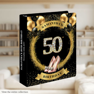 Classeur Paillettes d'Or 50 Album Nombres Diamant Talons Ha