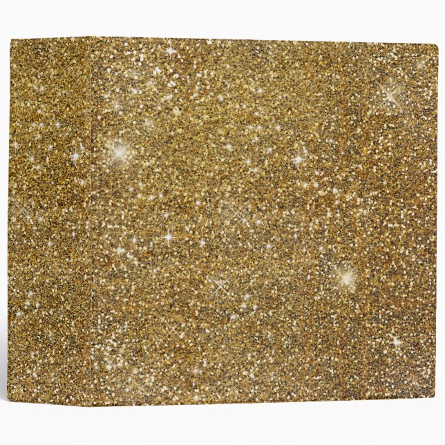 Classeur Paillettes dorées scintillantes brillantes étincel (Devant/Côté)