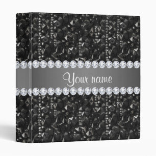 Classeur Paillettes et diamants noirs de Faux