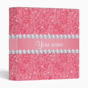 Classeur Paillettes et diamants roses de Faux