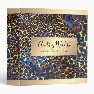 Classeur Paillettes Or Luxe Peau d'Animal Léopard Maquillag