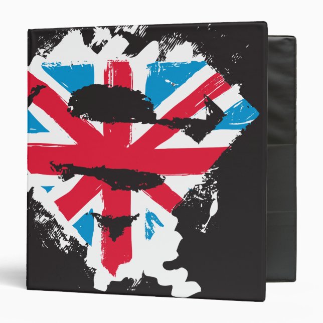 Classeur Paint Strokes British S-Shield (Devant/Intérieur)