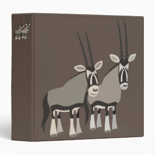 Classeur Paire mignonne d'oryxes de dessin animé