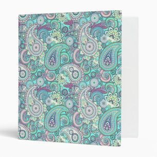 Classeur paisley bleu vintage