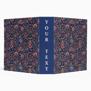 Classeur Paisley en bleu et corail