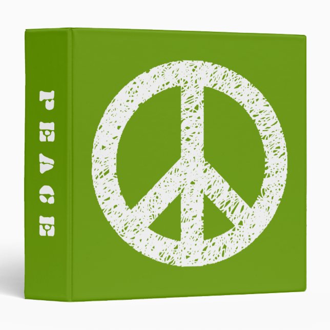 Classeur Paix marquée au poncif par griffonnage (1.5in) - (Devant/Côté)