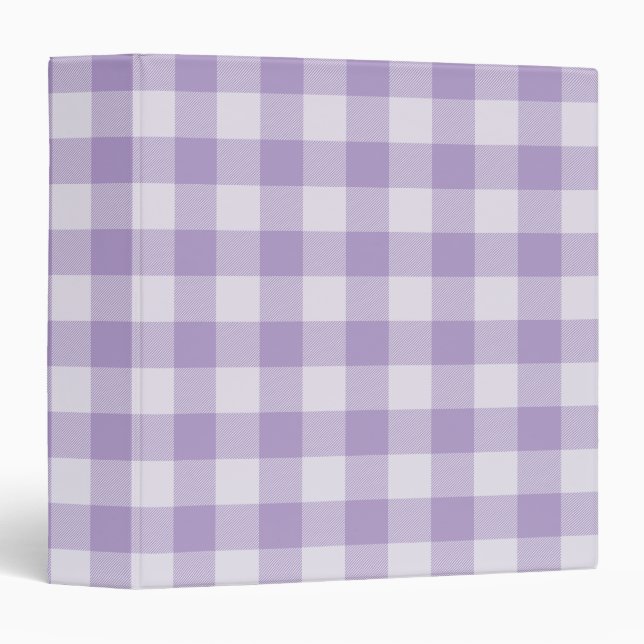 Classeur Pale Purple Buffalo Plaid Gingham (Devant/Côté)