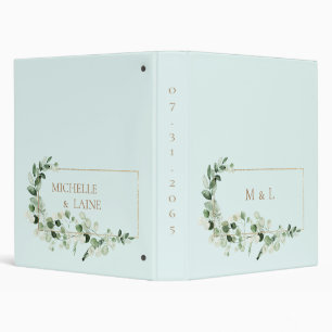 Classeur Pale Turquoise Foliise Noms de Mariages et Monogra