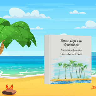 Classeur Palm Tree and Beach Wedding Livre d'Invité