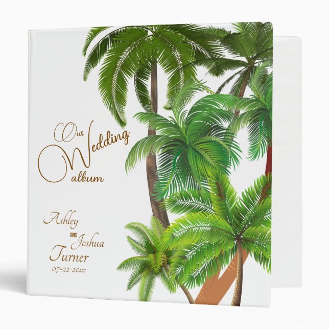 Classeur Palm Tree Beach Mariage Album (Devant/Intérieur)