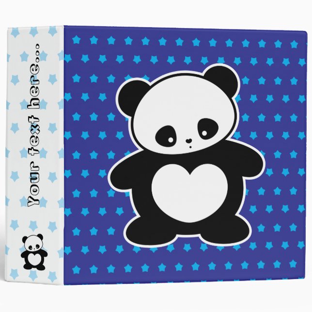 Classeur Panda de Kawaii (Devant/Côté)