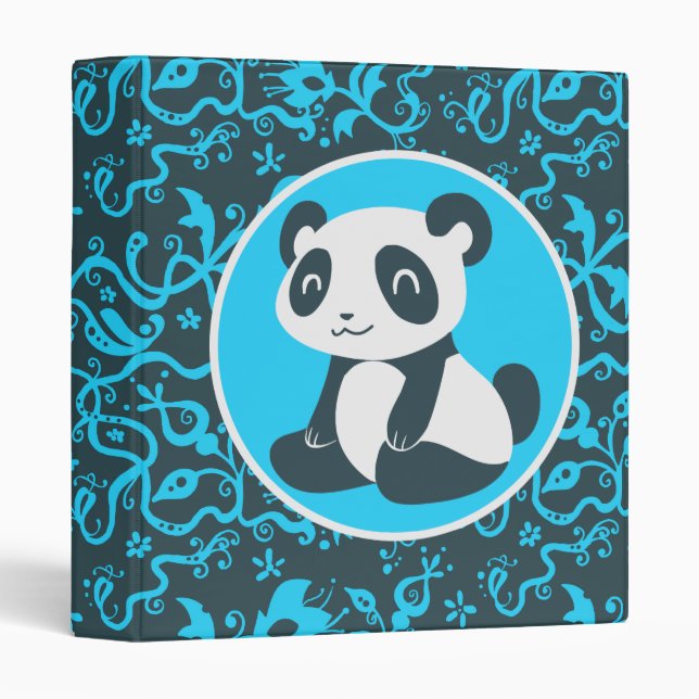 Classeur Panda heureux mignon de bande dessinée (Devant/Côté)