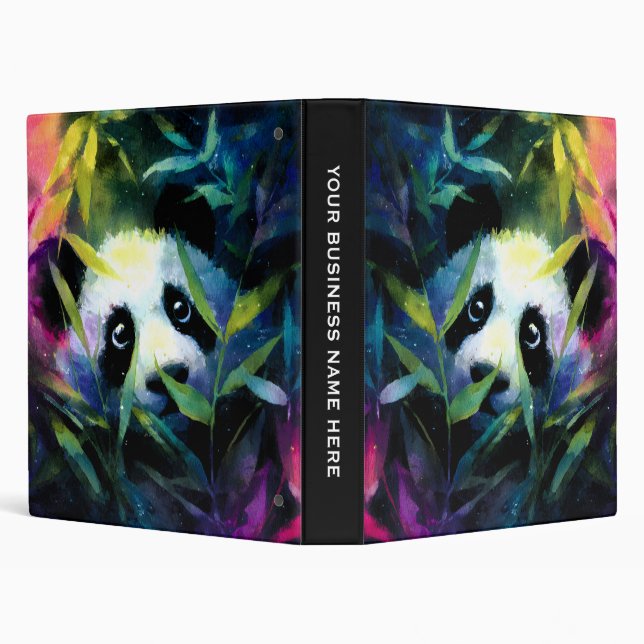 Classeur Panda Peeking Bamboo Aquarelle (Arrière-plan)