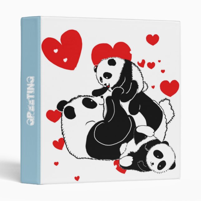 Classeur pandas "ours de panda" "bébé de panda bear" "kawai (Devant/Côté)