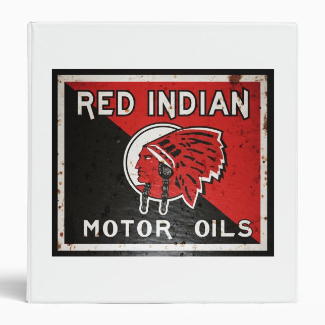 Classeur Panneau Red Indian Motor Oil. Version endommagée (Devant)