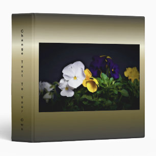 Classeur Pansies jaune et violet blanc