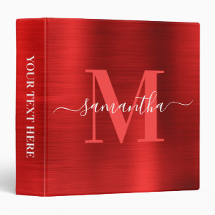 Classeur Papier à en-tête Monogramme Rouge Brillance Foil