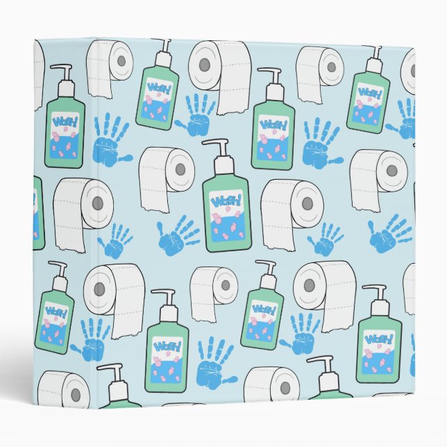 Classeur Papier de toilette et Motif de nettoyage à la main (Devant/Côté)