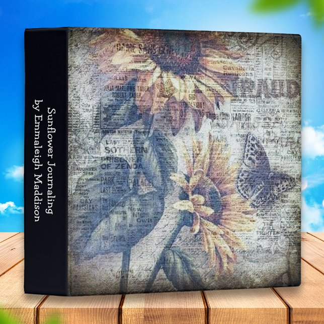 Classeur Papier découpé papillon Tournesol Rustique (Créateur téléchargé)
