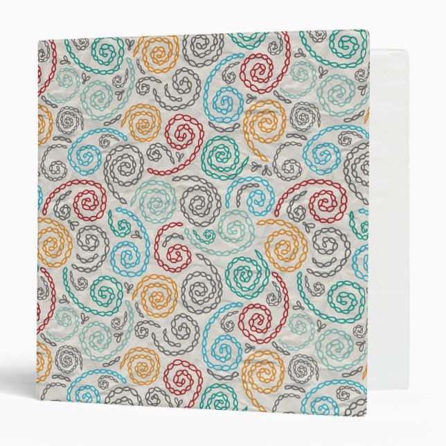 Classeur Papier fripé par fantaisie de broderie (Devant/Intérieur)
