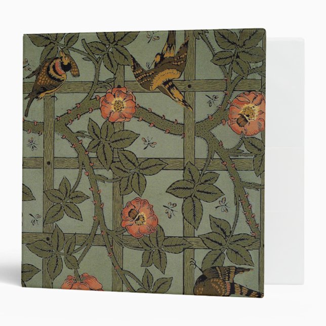 Classeur Papier peint à motif treillis de William Morris (Devant/intérieur)