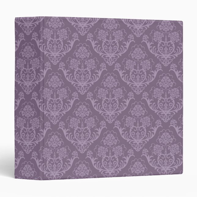 Classeur Papier peint floral pourpre (Devant/Côté)