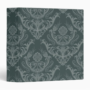 Classeur Papier peint floral vert de luxe de damassé