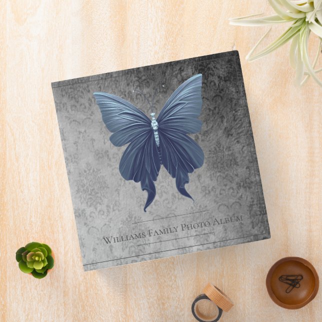 Classeur Papillon bleu joaillé Famille Album photo (In Situ)