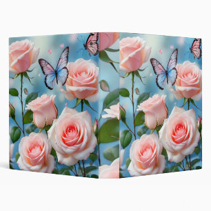 Classeur Papillon bleu rose doux