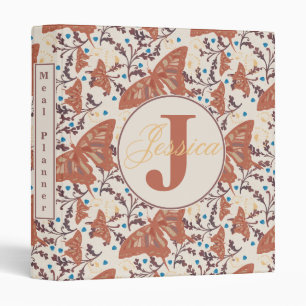 Classeur Papillon Boho tan et bleu