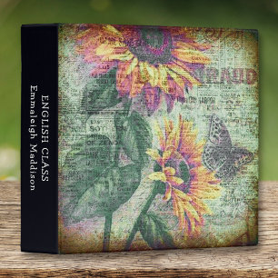 Classeur Papillon de tournesol rustique Bold Ephemera décou