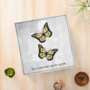 Classeur Papillon d'or Famille Florale Album photo