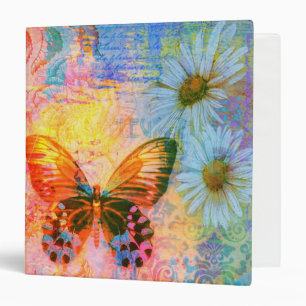 Classeur papillon et pâquerettes 
