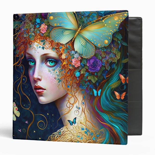 Classeur Papillon Fairy Elf Lady Imaginaire Art (Devant/Intérieur)