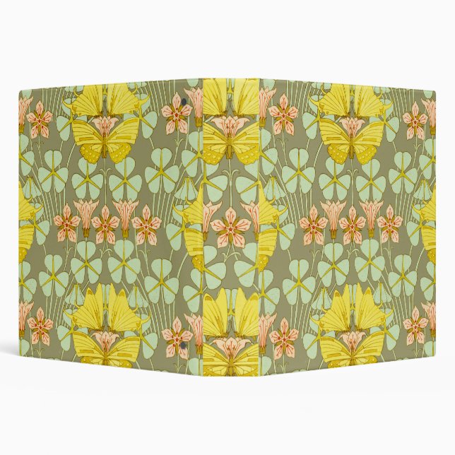 Classeur Papillon Floral Botanique Coloré (Arrière-plan)