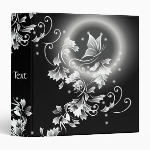 Classeur Papillon Floral Noir Et Blanc
