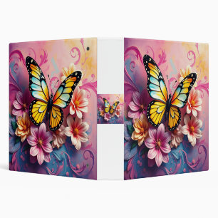 Classeur Papillon majestueux aux perles florales