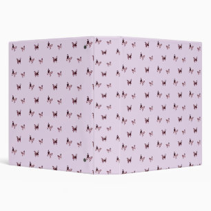 Classeur Papillon Motif Pastel Rose violet animal volant