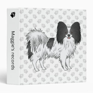 Classeur Papillon Noir Et Blanc Chien Mignon Avec Texte Per