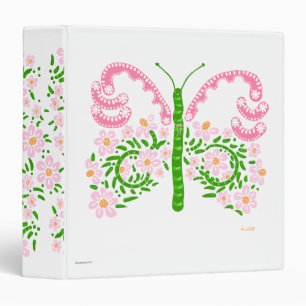 classeur papillon rose