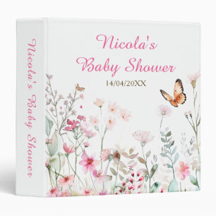 Classeur Papillon Rose de Printemps Floral Baby Shower Phot